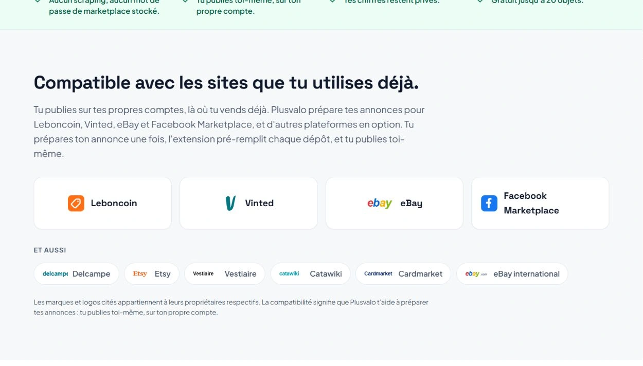 Plusvalo, Plateformes de vente